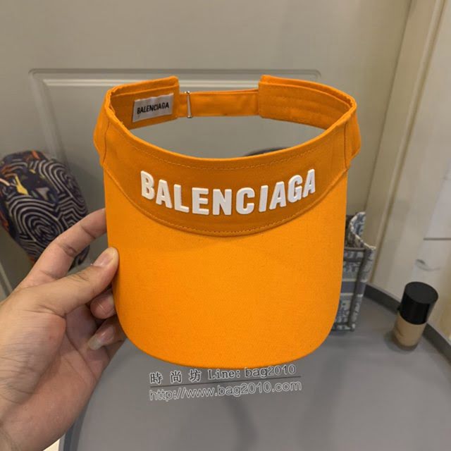 Balenciaga新品女士帽子 巴黎世家新款彩色純棉立體logo空頂帽遮陽帽  mm1666